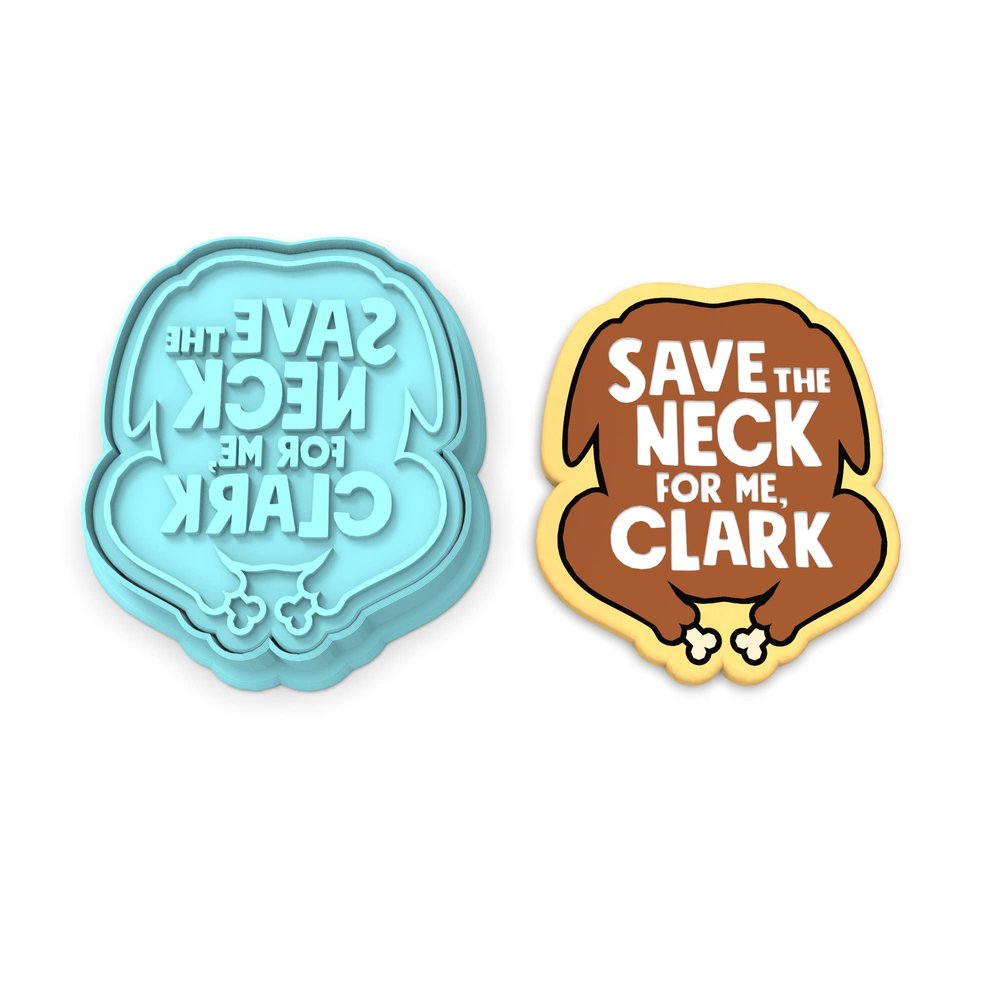 Save the Neck for Me Clark Cookie Cutter & Stamp (2.5 in. Tall X 2.17 in. Wide)