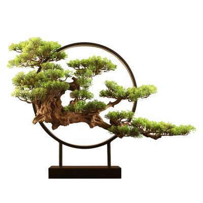 Artificial Bonsai Tree Home Decoration Gifts Realistic Faux Bonsai Tree with LED Light Chinese Zen Artificial Indoor Plants for Home Living Room Entrance Office Decoration Artificial Trees ( Color : W