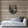 Badger Steel USA - Boat Mountains Scene - Metal Wall Art - 24" X 24" - Black view 3