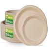 GreenWorks 7 inch and 9 inch Heavy-duty Compostable Plates (each 50 Count), 100 Count Unbleached Disposable Paper Plates view 1