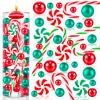 240 Pcs Christmas Vase Filler, Green Red Fake Candy Cane Beads Pearls for Vases for Table Decorations Centerpieces view 1