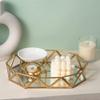 Feyarl Gold Glass Perfume Tray Mirror Vanity Jewelry Trinket Organizer Ornate Cosmetic Makeup Display Decorative Tray for Bathroom Home Decor Dresser Tabletop Countertop 11 x 8.26 x 1.96inch view 3
