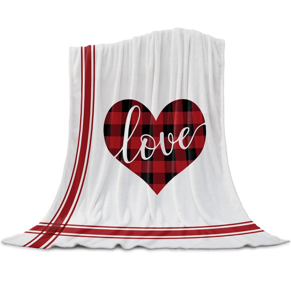 Super Soft Throw Blanket Flannel Fleece Lightweight Bed Blanket All Season Use Happy Valentine's Day 50" x 60"