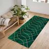 Green Carpet Runners for Hallway Kitchen, Washable Narrow Long Runner Rug 1m 150cm 2m 2.5m 300cm 3.5m 4m 4.5m 5m 6m Modern Area Rug Floor Mat for Entryway Bedroom Living Room Laundry Room (Size : 2 f view 3