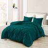 Velosso 3 Piece Luxury Diamond Ruffle Comforter Set Premium Super Soft 500 GSM All Season Pintuck 1000 Thread Count, 100% Egyptian Cotton - (King/California King Size Teal) view 1