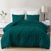 Velosso 3 Piece Luxury Diamond Ruffle Comforter Set Premium Super Soft 500 GSM All Season Pintuck 1000 Thread Count, 100% Egyptian Cotton - (King/California King Size Teal) view 2