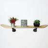 Floating Industrial Style Skateboard Deck Shelf with Pipe Mounting System  Custom Made Indoor Skate Shelving - Maple Wall Mount - 7.75" Natural view 4