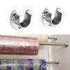 Cabilock 8pcs Heavy Duty Clothes Rail U-shaped Rod End Supports for Closet Curtain Rod and Shower Curtain Stainless Steel Flange Holder Screws view 3