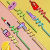 24pcs Makeup Theme Styling Straws Reusable Plastic Straw Spa Theme Birthday Party Supplies Decorations Birthday Party Favors with 2 Cleaning Brushes Gifts view 4