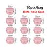 ezqnirk 10PCS Empty Aluminum Tin Jar For Cream Balm Nail Candle Cosmetic Round Storage Container Mini Metal Box,Rose Gold,10ML view 2