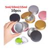 ezqnirk 10PCS Empty Aluminum Tin Jar For Cream Balm Nail Candle Cosmetic Round Storage Container Mini Metal Box,Rose Gold,10ML view 3