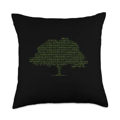Coder Coding Programming Programmer Binary Code Binary Tree Throw Pillow
