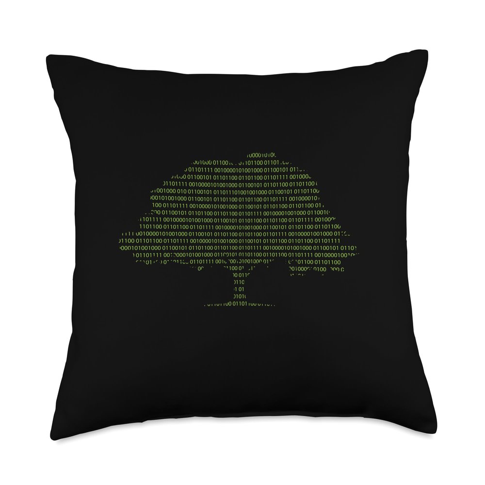 Coder Coding Programming Programmer Binary Code Binary Tree Throw Pillow