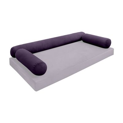 Cover ONLY Model V6 Twin-XL Velvet Knife Edge Indoor Daybed Bolster Pillow AD339