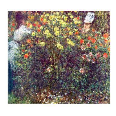 Ltt-Ydd-Ccl Oscar-Claude Monet Girls in the Garden Canvas Paintings Art Reproduction Canvas Wall Art Canvas Pictures for Living Room and Bedroom Home Decor(25x27cm-10x11inch) Unframed