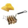 Fry Strainer Oil Skimmer Taco Shell Fryer Basket Holds 4 Shells Deep Fryer Taco Holders Basket with Grip Handle Taco Holder Stand Kitchen Fried Filter view 4