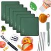 6 EDGE Sheets + Accessories Pack Silicone Dehydrator Sheets Compatible With Cosori Premium CP267-FD Non Stick Dryer Mats for Jerky, Fruit, Herb Stripper, Chips, Crackers Tray Liners, Spatula, Apple view 1