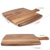 16.6"x13" Large Acacia Wood Cutting Board with Handle Big Wooden Charcuterie Boards Butcher Block Meat Cutting Boards for Kitchen Decor Bread Cheese Serving Platter Thick Teak Chopping Board Food Tray view 2