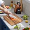 16.6"x13" Large Acacia Wood Cutting Board with Handle Big Wooden Charcuterie Boards Butcher Block Meat Cutting Boards for Kitchen Decor Bread Cheese Serving Platter Thick Teak Chopping Board Food Tray view 3