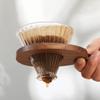 AXUYU Pour Over Coffee Dripper V60 Glass Coffee Funnel Filter Reusable Cone Brewer with Black Walnut Wood Base Brewing Coffee Dripper Accessory for Coffee Pot Coffee Maker view 1