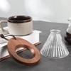 AXUYU Pour Over Coffee Dripper V60 Glass Coffee Funnel Filter Reusable Cone Brewer with Black Walnut Wood Base Brewing Coffee Dripper Accessory for Coffee Pot Coffee Maker view 3