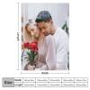 Custom Blanket and 2 Pillow Cases Set with Photo Text Personalized Bedding Flannel Fleece Throws Blankets Customized Pillow Covers for Couple Valentines Day Boyfriend Girlfriend Birthday Gifts 80"x60" view 3