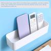 Housoutil 2pcs Wall Adhesive Remote Shelf White Storage Organizer Holder Wall Mount Adhesive Storage Organizer Box view 4