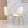 2Pcs Dining Chair Set - Ergonomic Microfiber Leather & Stainless Steel Chair Legs, Italian Minimalist Lounge Chair for Home Kitchen, Dining Room, Living Room, Hotel view 1