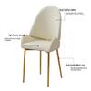 2Pcs Dining Chair Set - Ergonomic Microfiber Leather & Stainless Steel Chair Legs, Italian Minimalist Lounge Chair for Home Kitchen, Dining Room, Living Room, Hotel view 3