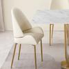 2Pcs Dining Chair Set - Ergonomic Microfiber Leather & Stainless Steel Chair Legs, Italian Minimalist Lounge Chair for Home Kitchen, Dining Room, Living Room, Hotel view 4