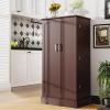 kepptory 47 Pantry Cabinet, Kitchen Pantry Storage Cabinet with Doors & Adjustable Shelves, Brown Freestanding Buffet Cupboards Sideboard for Living Room and Dinning Room, Sturdy and Durable view 4