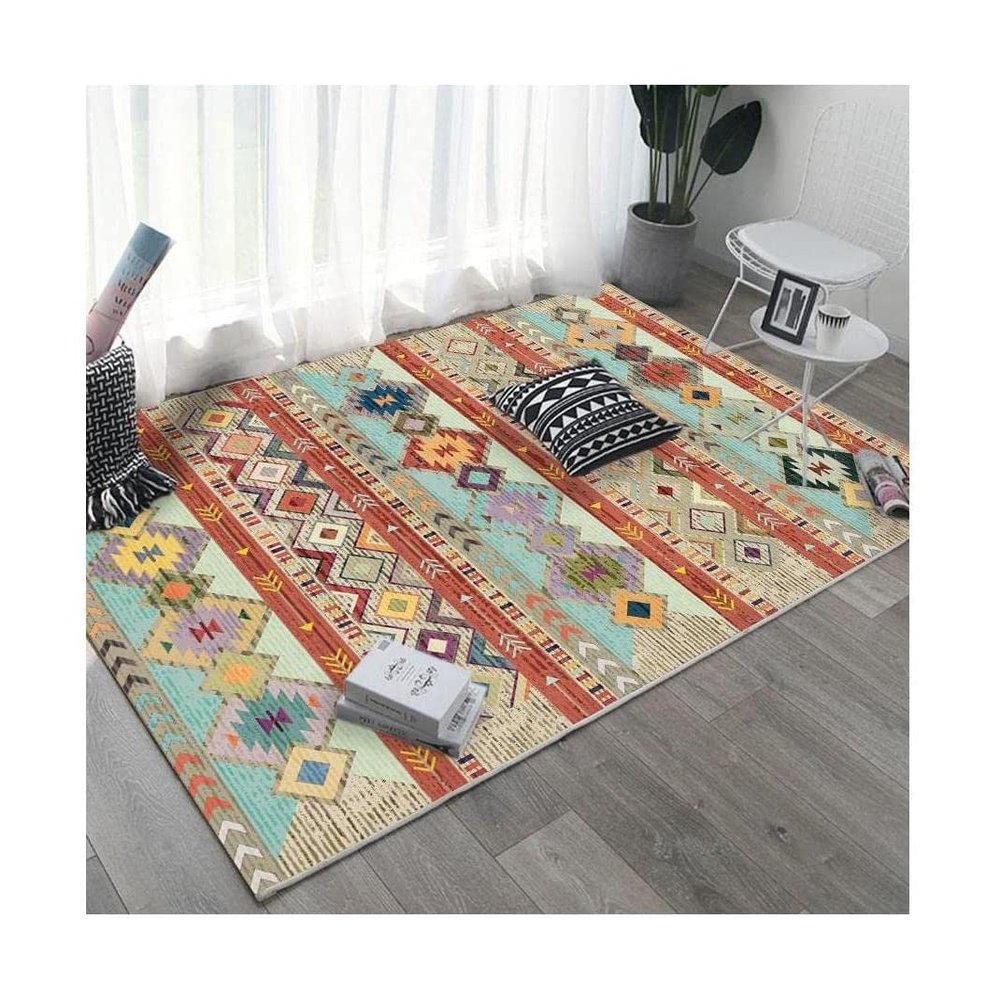 VNABO Heated Area Rug with Remote Control Creativity Electric Heated Floor Retro Heater Electric Mat Yoga Hall Heated Floor Mats