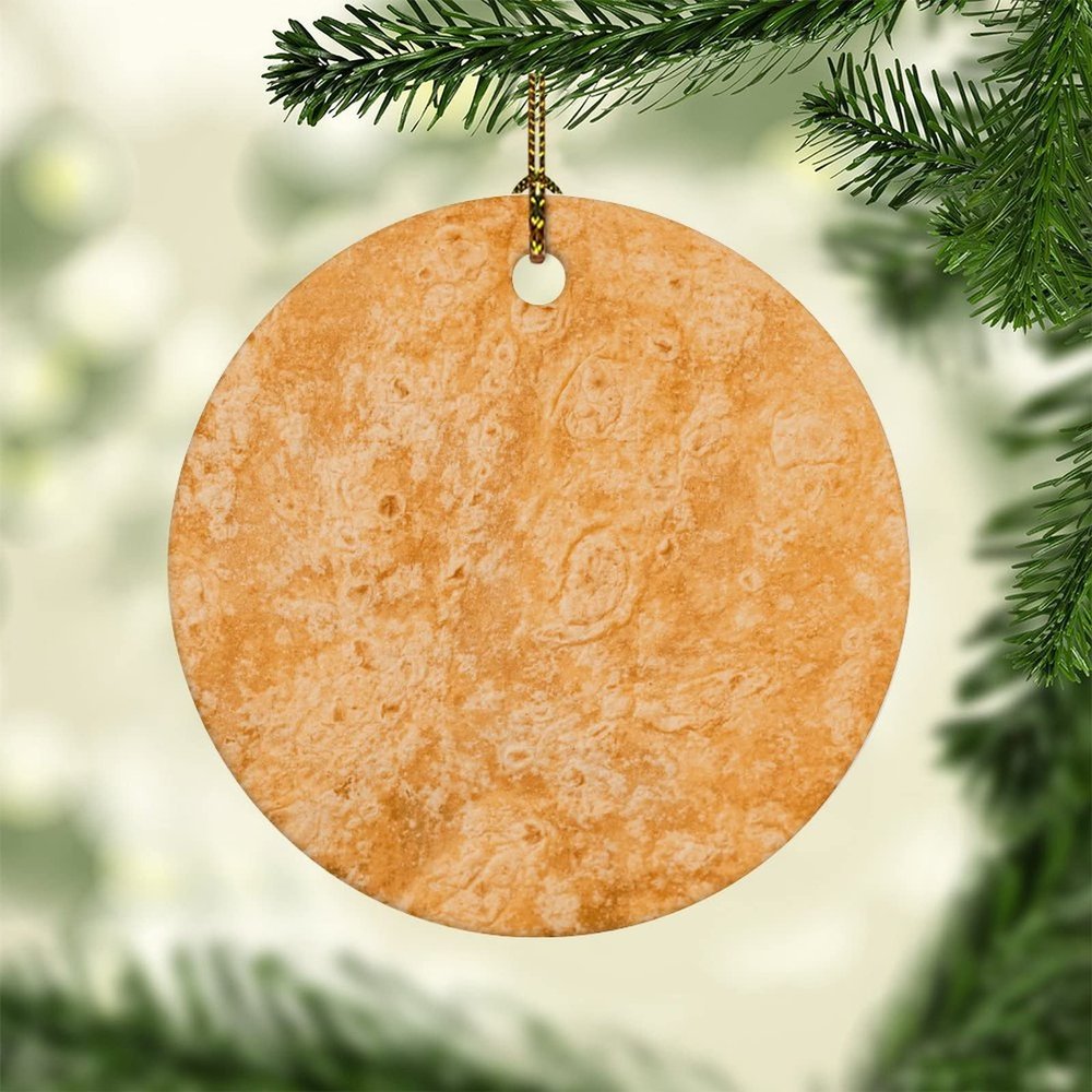 Burritos Tortilla Snack Food Christmas Ornament Round Ceramic Ornaments for Christmas Tree Hanging Decoration Holiday Keepsake Xmas Gift for Kids Couples Friends