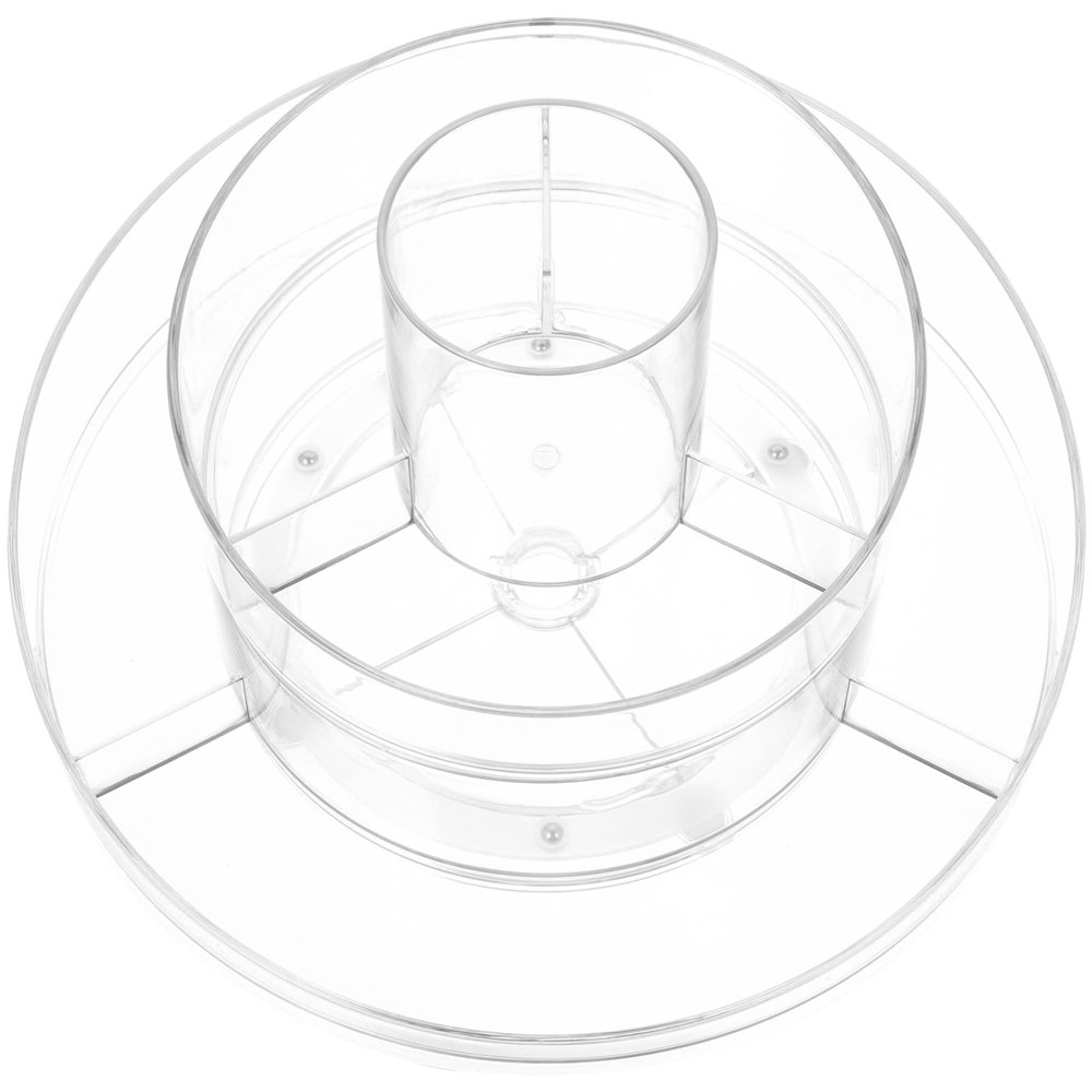 Zerodeko 360degree Rotating Makeup Organizer Transparent Multi Cosmetics Rack for Vanity and Bathroom Storage Pet Material for Cosmetics Lipsticks and Makeup Tools