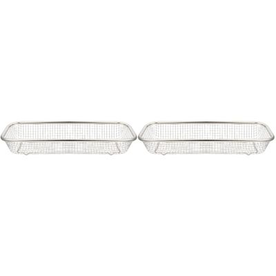 UPKOCH 2pcs Stainless Steel Storage Basket Tableware Drain Holder for Fruits Vegetables Kitchen Tool Efficient Drainage Design Easy to Clean Organizer for Everyday Use