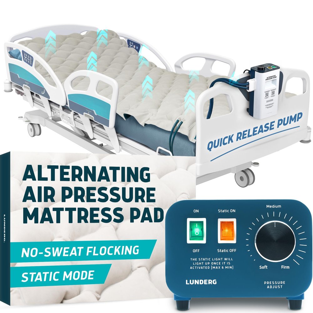 Lunderg Alternating Air Pressure Mattress Pad with Static Mode & Flocking
