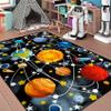 Boys Space Area Rugs for Bedroom Educational Learning Large Carpet Rug Indoor Sofa Floor Mats Solar System Space Theme Living Bedroom Dining Room Decor Crystal Polyester Area Rug Door Mats, 3'5' view 1