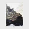 Modern Abstract Rug Black and Beige Golden Lines Area Rug, Marble Wavy Stripes Art Style Indoor Non-Slip Kids Rugs, with Anti-Slip Easy Clean Carpet for Living Room Bedroom Dining Room-2x6ft view 4