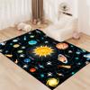 Boys Space Area Rugs for Bedroom Educational Learning Large Carpet Rug Indoor Sofa Floor Mats Solar System Space Theme Living Bedroom Dining Room Decor Crystal Polyester Area Rug Door Mats, 3'5' view 2