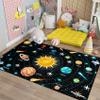 Boys Space Area Rugs for Bedroom Educational Learning Large Carpet Rug Indoor Sofa Floor Mats Solar System Space Theme Living Bedroom Dining Room Decor Crystal Polyester Area Rug Door Mats, 3'5' view 4