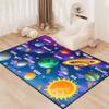 Black Space Rugs Educational Learning Large Size Solar System Carpet Rugs for Bedroom Boys Space Area Rug Living Bedroom Dining Room Decor Crystal Polyester Area Rug Door Mats, 3'4' view 2