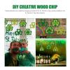 30pcs Small Pendant DIY Wooden Slices Patricks DIY Wooden Cutout Board Hangings Party Lucky Shamrock Wood Ornaments to Paint Shamrock Cutouts Boxwood Graffiti Pillar view 4