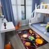 Boys Space Area Rugs for Bedroom Educational Learning Large Carpet Rug Indoor Sofa Floor Mats Solar System Space Theme Living Bedroom Dining Room Decor Crystal Polyester Area Rug Door Mats, 3'5' view 2