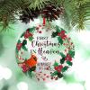 Red Bird with Flower Wreath Christmas Tree Ornaments First Christmas in Heaven Christmas Ornament 2022 Acrylic Hanging Ornaments Remembrance Sympathy Gifts Memorial Gift for Christmas view 1