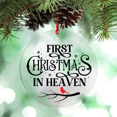 Red Bird Christmas Ornaments First Christmas in Heaven Personalized Christmas Ornaments 2022 Christmas Decorations for Tree Remembrance Sympathy Gifts Memorial Gift for Christmas