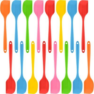 16 Piece 11 Inch Silicone Spatula Set Rubber Spatula Heat Resistant Seamless One Piece Design Non-stick Flexible Scrapers Baking Mixing Tool Dishwasher Safe, 6 Colors