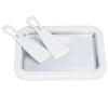 Aqur2020 Ice Cream Maker, Frozen Yogurt Sorbet Gelato Rolled Pan with Scraper Food Grade Stainless Steel Cold Sweet Fried Plate for Kids (White) view 1