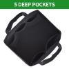 CNaiyunpin 3 Pack Heavy Duty Reusable Canvas Grocery Bags, Holds 60 lbs, 8.3 gal Multi-Purpose Washable Bags with 5 Pockets, Black view 3