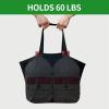 CNaiyunpin 3 Pack Heavy Duty Reusable Canvas Grocery Bags, Holds 60 lbs, 8.3 gal Multi-Purpose Washable Bags with 5 Pockets, Black view 4