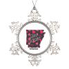 Arkansas Snowflake Pewter Ornament for Christmas Tree Decoration Arkansas Souvenir USA State Bauble Stocking Stuffer Xmas Decor Keepsake for Parents Sister Children 3-Inch view 1